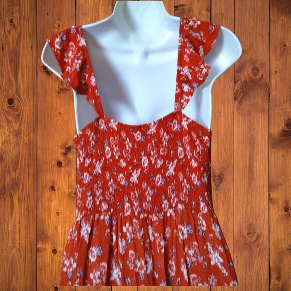 Xhilaration Women's Small Sleeveless Wide Leg Jumpsuit Smocked Boho Floral - Picture 6 of 8